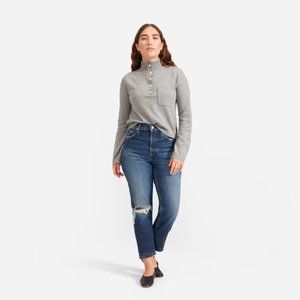 Everlane The Re Cashmere Button Mockneck.